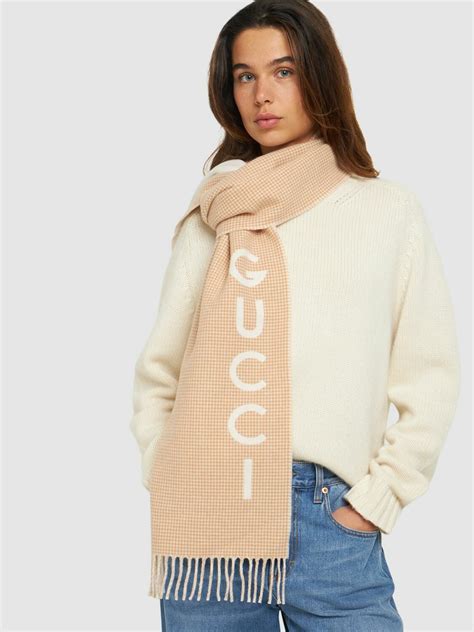 gucci wool cashmere scarf with web|Gucci neckerchief.